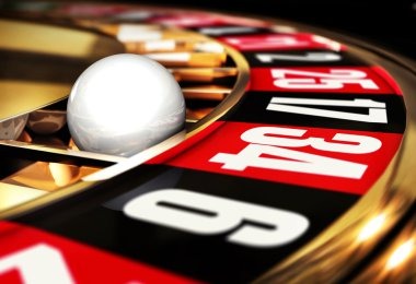 Live roulette wheel and bet grid